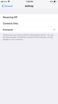 El iPhone no hará el AirDrop - Qué hacer 2