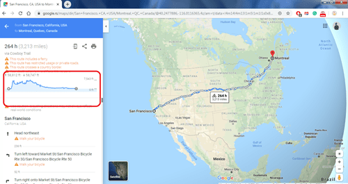Cómo ver la elevación en un mapa de Google 3